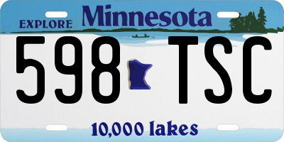 MN license plate 598TSC