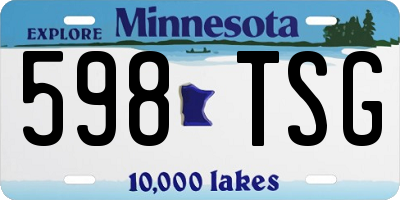 MN license plate 598TSG