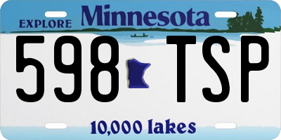 MN license plate 598TSP
