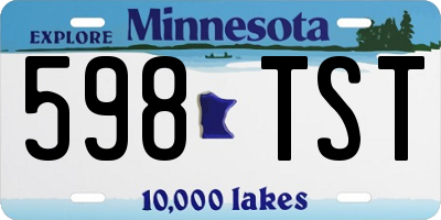 MN license plate 598TST