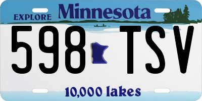 MN license plate 598TSV
