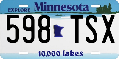 MN license plate 598TSX