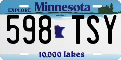 MN license plate 598TSY