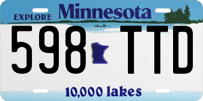 MN license plate 598TTD