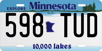 MN license plate 598TUD