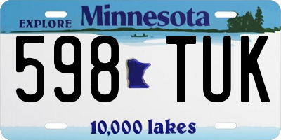 MN license plate 598TUK