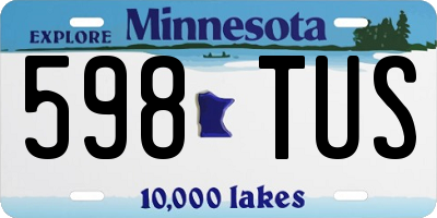 MN license plate 598TUS