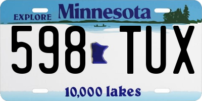 MN license plate 598TUX