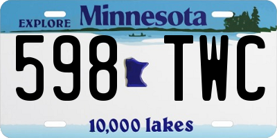 MN license plate 598TWC