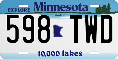 MN license plate 598TWD