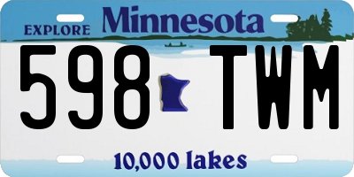 MN license plate 598TWM