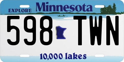 MN license plate 598TWN