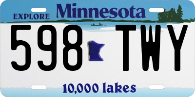 MN license plate 598TWY