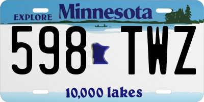 MN license plate 598TWZ