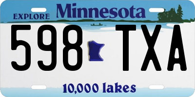 MN license plate 598TXA