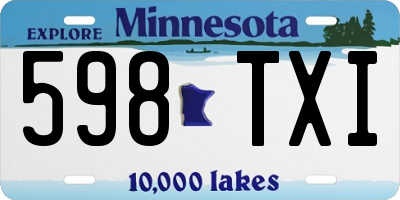 MN license plate 598TXI