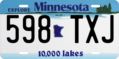 MN license plate 598TXJ