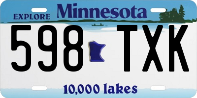 MN license plate 598TXK