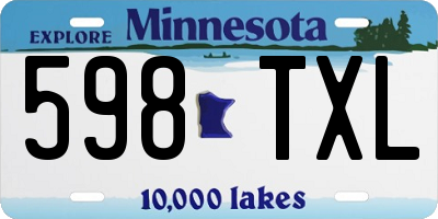 MN license plate 598TXL