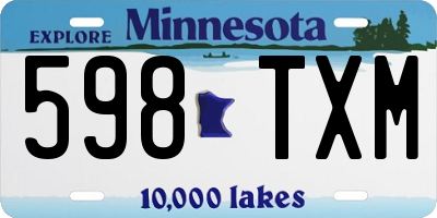 MN license plate 598TXM