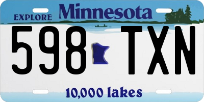 MN license plate 598TXN
