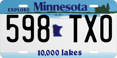 MN license plate 598TXO