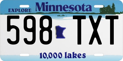 MN license plate 598TXT