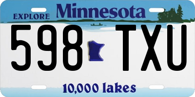 MN license plate 598TXU