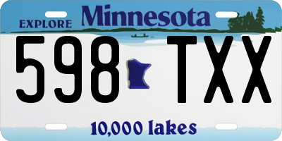 MN license plate 598TXX