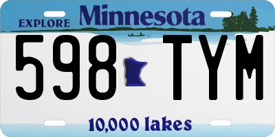 MN license plate 598TYM