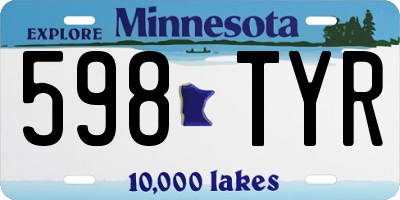 MN license plate 598TYR