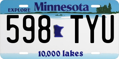MN license plate 598TYU