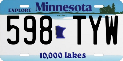 MN license plate 598TYW