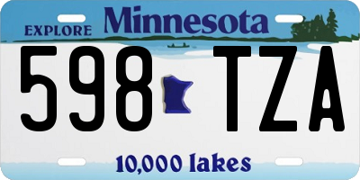 MN license plate 598TZA