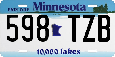 MN license plate 598TZB