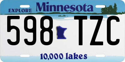 MN license plate 598TZC