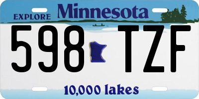 MN license plate 598TZF