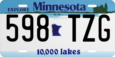 MN license plate 598TZG