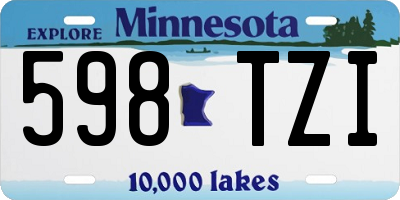 MN license plate 598TZI