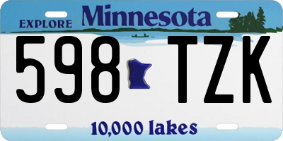 MN license plate 598TZK