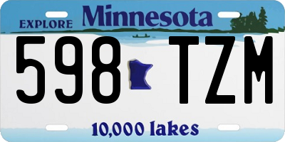 MN license plate 598TZM