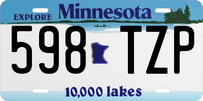 MN license plate 598TZP