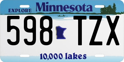 MN license plate 598TZX