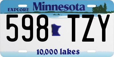 MN license plate 598TZY