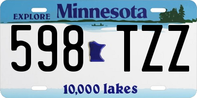 MN license plate 598TZZ