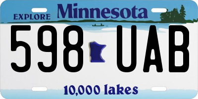 MN license plate 598UAB