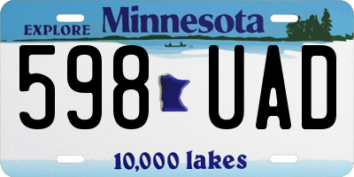 MN license plate 598UAD