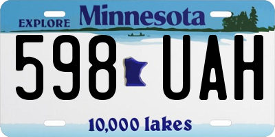 MN license plate 598UAH