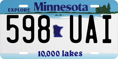MN license plate 598UAI