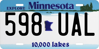 MN license plate 598UAL